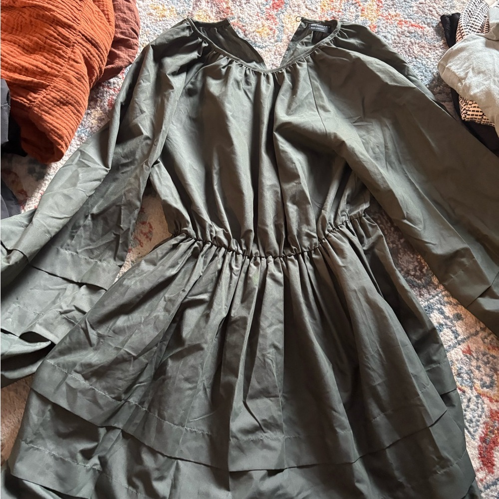 ASOS WOMENS PLEATED Forest Green Dress